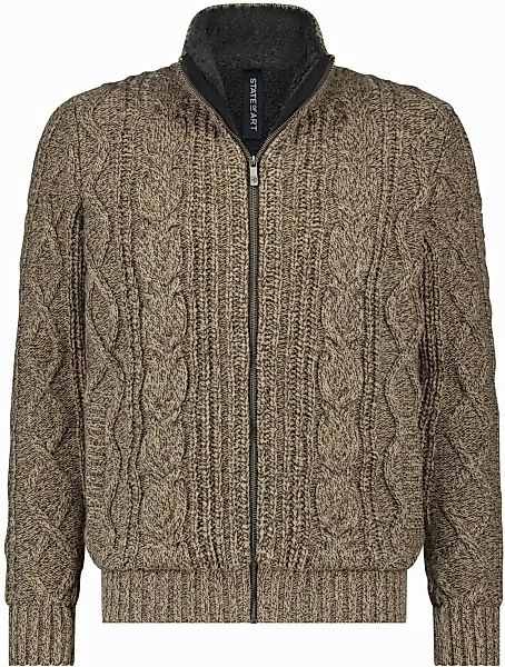 State Of Art Strickjacke Heavy Cable Wool Mix Beige - Größe XL günstig online kaufen