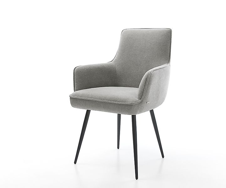 Esszimmerstuhl Heira-Flex mit Armlehnen Strukturstoff Soft Grau 4-Fuß konis günstig online kaufen