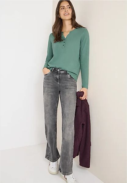 Split Neck Langarmshirt günstig online kaufen