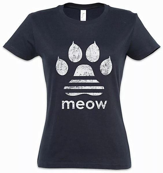 Urban Backwoods Print-Shirt Meow Damen T-Shirt Miau Katze Katzen Liebhaber günstig online kaufen