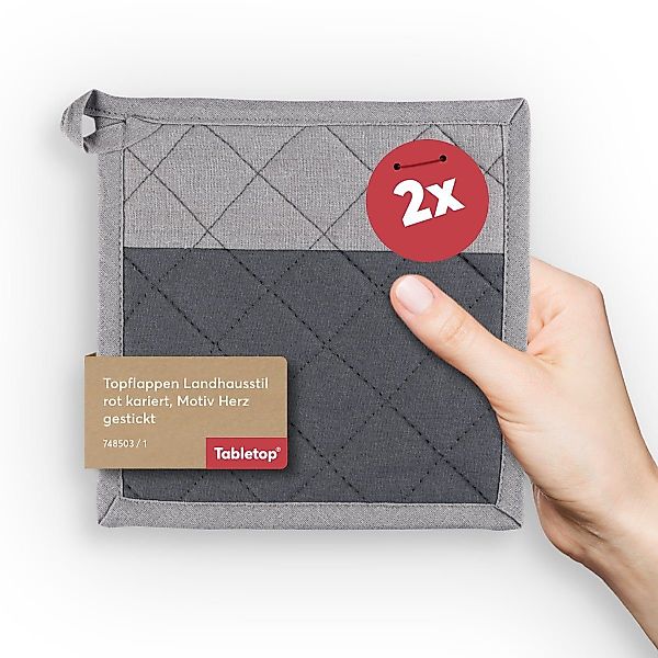 Tabletop Topflappen PREMIUM Topflappen Set grau, günstig online kaufen