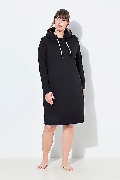 Ulla Popken Schlafanzug Loungwear-Kleid Kapuze weich angeraut Rippbündchen günstig online kaufen