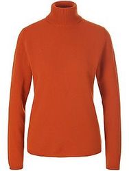 Rollkragen-Pullover aus Schurwolle und Kaschmir Peter Hahn orange günstig online kaufen