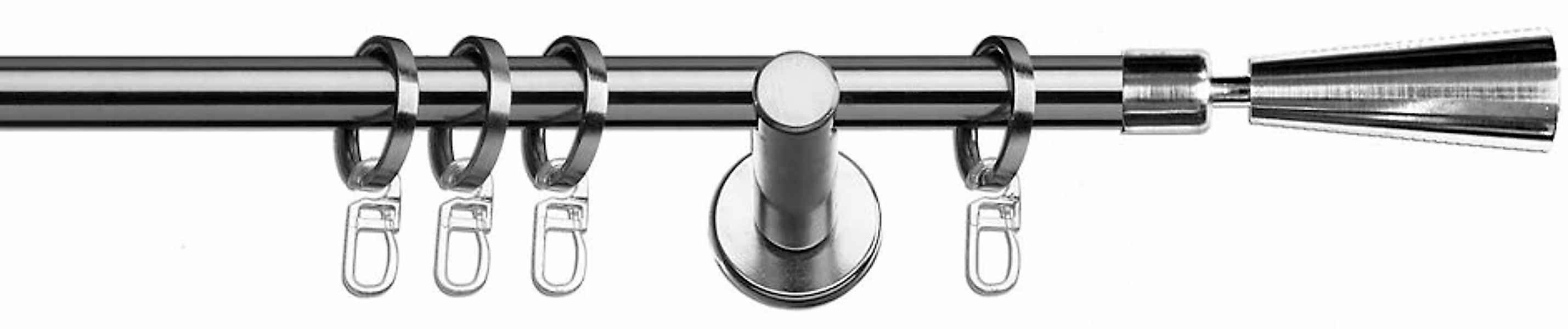 indeko Gardinenstange "Genf" Ø 16 mm 1 läufig-läufig Fixmaß Komplett-Set in günstig online kaufen