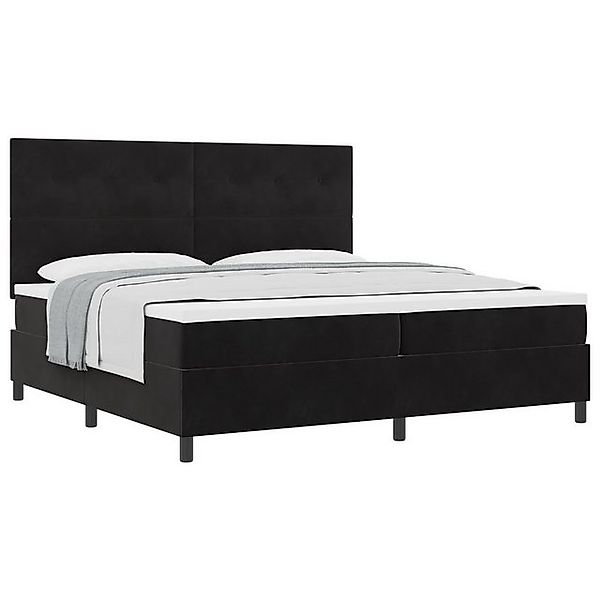 vidaXL Bett Boxspringbett mit Matratze Schwarz 200x200 cm Samt (1-tlg) günstig online kaufen
