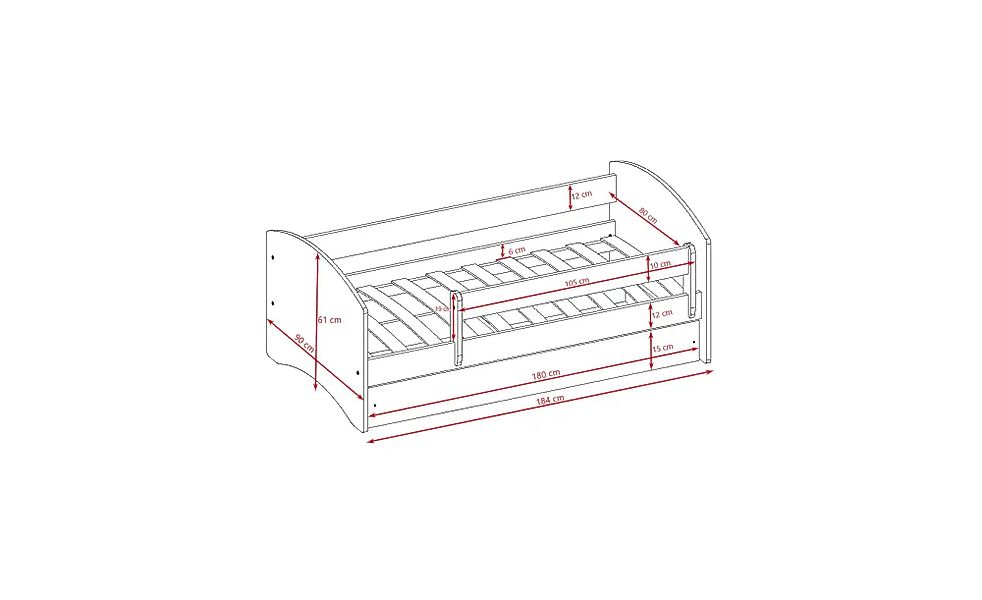 Bett  Waschbär ¦ blau ¦ Maße (cm): B: 90 H: 61 Betten > Bettgestelle - Höff günstig online kaufen