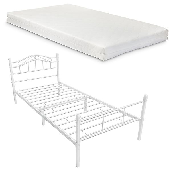 en.casa Metallbett, »Damur« - weiß - günstig online kaufen