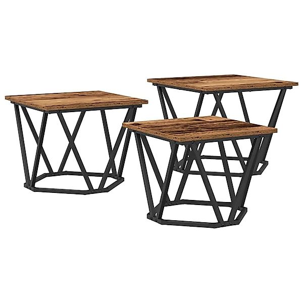 vidaXL Couchtisch 3 Stk Altholz 50 x 50 x 40 cm 868283 günstig online kaufen