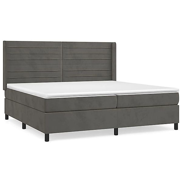 Vidaxl Boxspringbett Mit Matratze Dunkelgrau 200x200 Cm Samt günstig online kaufen