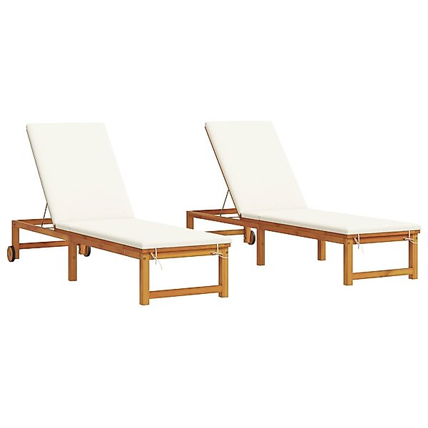 vidaXL Sonnenliegen 2 Stk mit Kissen Massivholz Akazie 3333830 günstig online kaufen