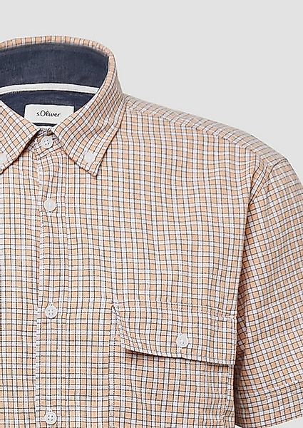 s.Oliver Kurzarmhemd Regular Fit: Kariertes Hemd aus Baumwolle mit Button-D günstig online kaufen