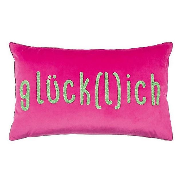 PAD Kissenhülle Kissenhülle Letters Glücklich Hot Pink (35x60cm) günstig online kaufen