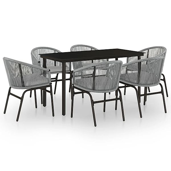 vidaXL 7-Tlg Garten-Essgruppe Grau 3099236 günstig online kaufen