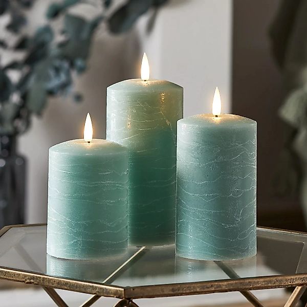 TruGlow® LED Kerzen Trio eukalyptusgrün günstig online kaufen