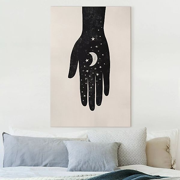 Leinwandbild Hand mit Mond günstig online kaufen