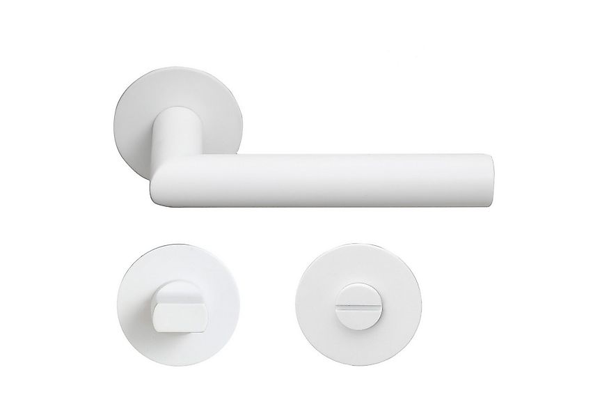 MeinTürgriff Drückergarnitur Toulouse Flachrosette weiß Türgriff eckig Rose günstig online kaufen
