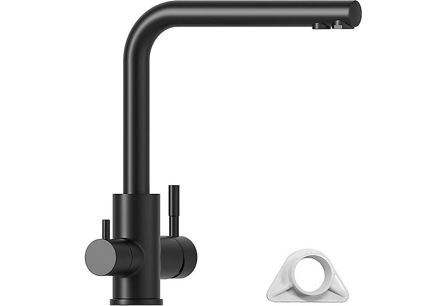 LuxusKollektion Küchenarmatur 3 Wege Wasserhahn Schwarz 360° Drehbar Mischb günstig online kaufen