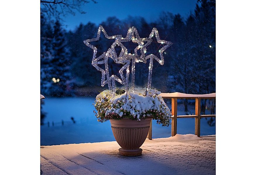 MARELIDA LED-Stern für außen LED Gartenstecker Acryl Sterne 5 Leuchtsterne günstig online kaufen