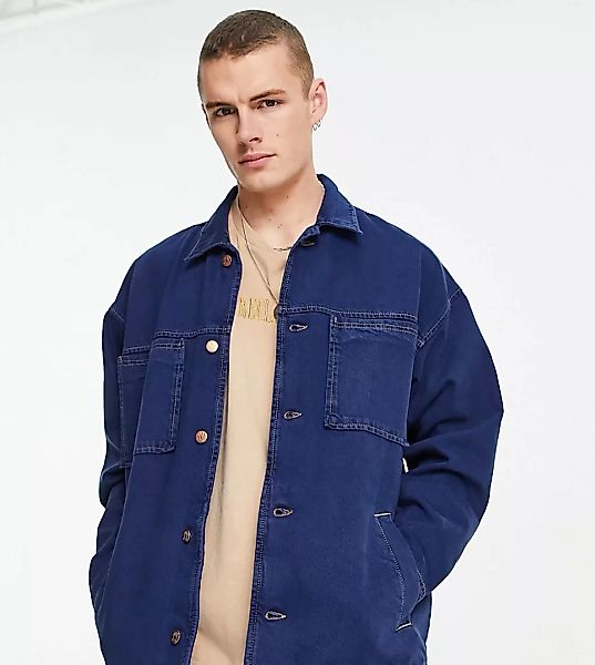 Reclaimed Vintage Inspired – Jeansjacke in Blau mit Taschendetail günstig online kaufen