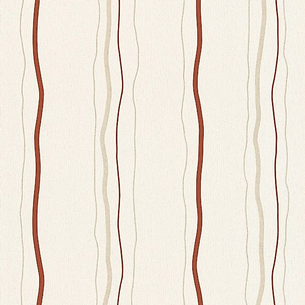 PROFHOME 958731-GU Streifen Tapete Geschwungene Linien Creme Rot Beige 0,53 günstig online kaufen