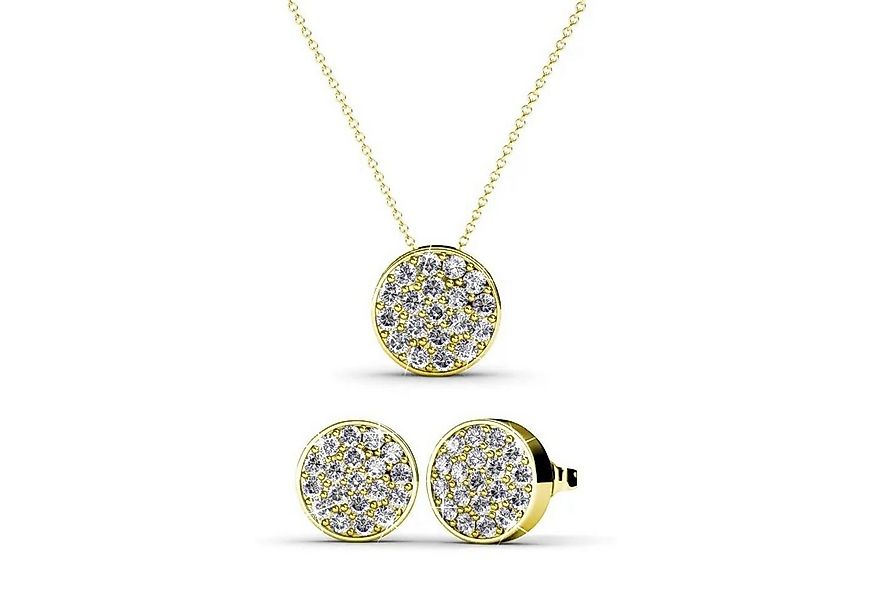 Ella Eisvogel Schmuckset Rundes Schmuckset 57 Kristalle, 18 Karat vergoldet günstig online kaufen