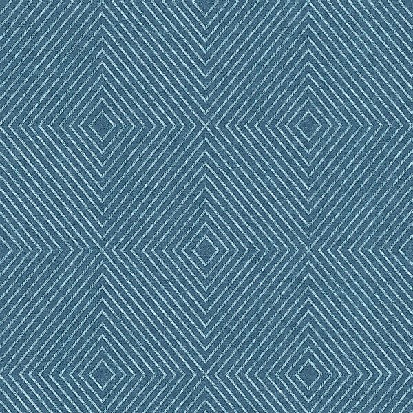 Bricoflor Blaue Tapete mit Rautenmuster Metallic Vliestapete Geometrisch Id günstig online kaufen