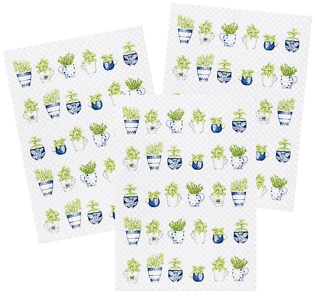 Kracht Geschirrtuch Gartenkräuter, (3-tlg., 3-teilig), 3er Pack Geschirrtüc günstig online kaufen