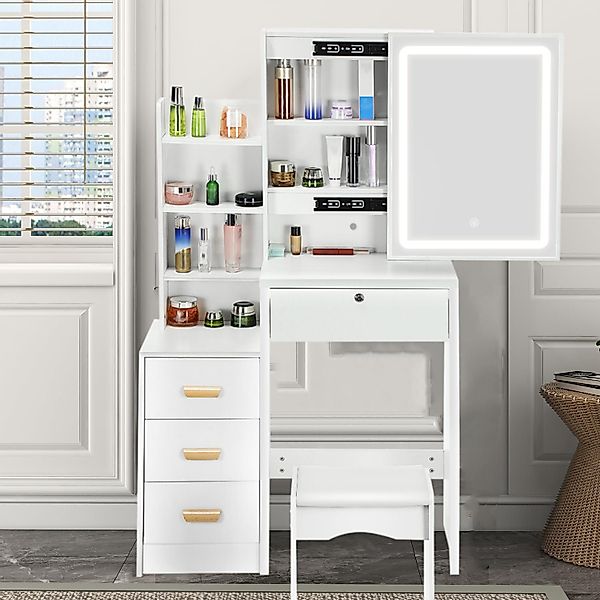 WILGOON Schminktisch Modernes Schminktisch-Set mit Schiebespiegel günstig online kaufen