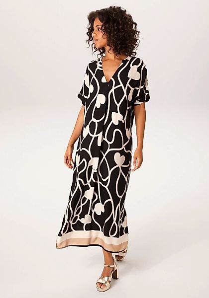 Aniston CASUAL Sommerkleid mit Herzen im grafischen Druck und Bordüre am Sa günstig online kaufen
