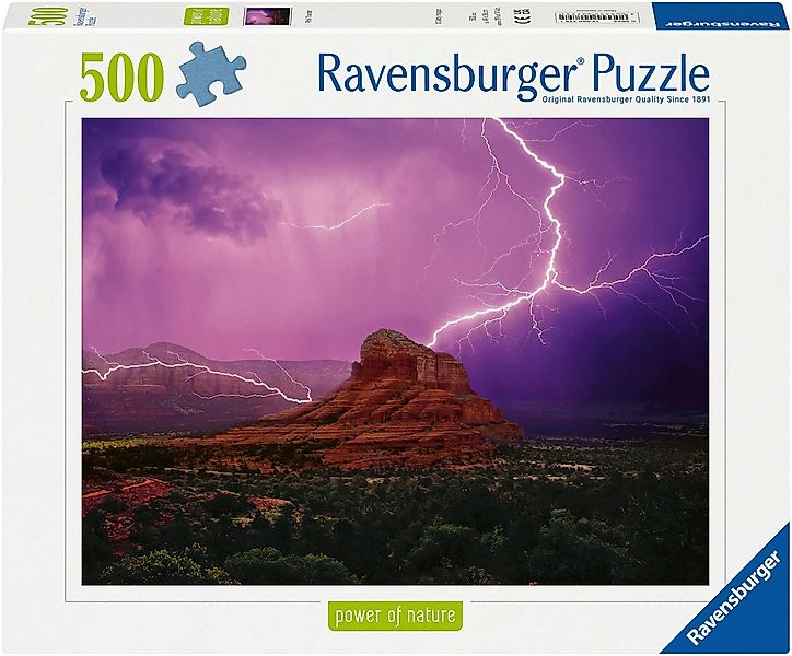 Ravensburger Puzzle power of nature, Pinke Gewitterstimmung, 500 Puzzleteil günstig online kaufen
