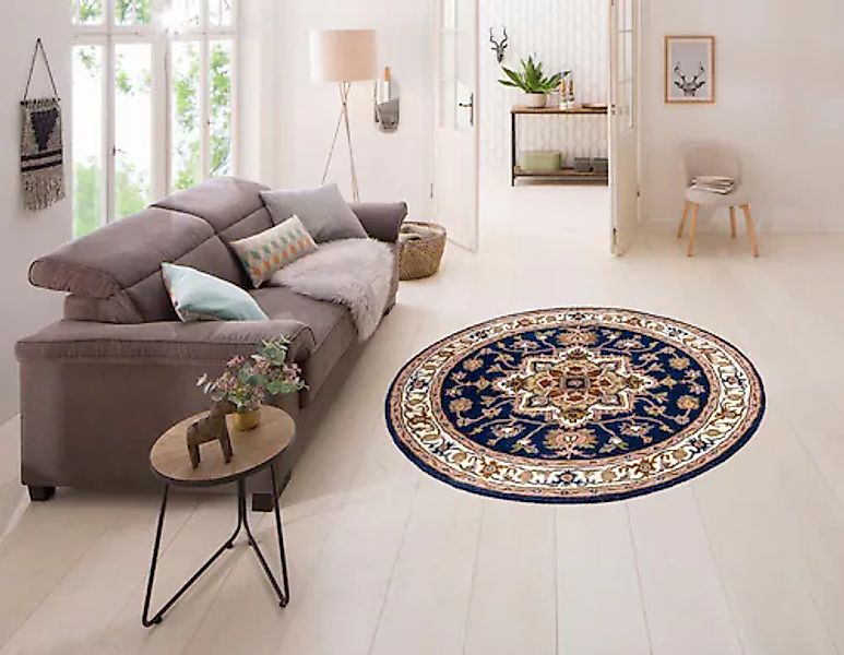 my home Wollteppich »Aman«, rund, 14 mm Höhe, reine Wolle, Orient-Optik, id günstig online kaufen