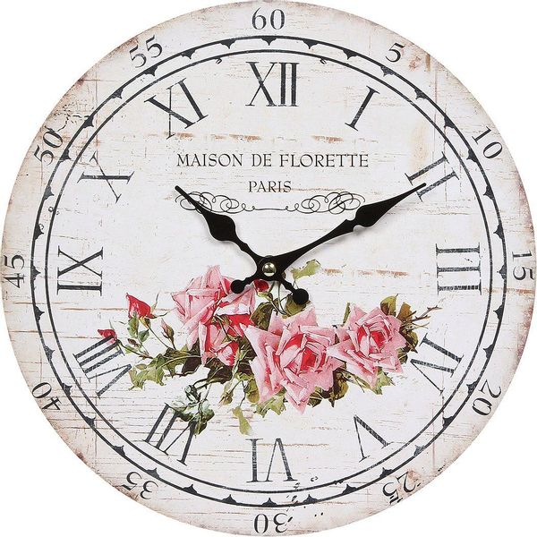 Ambiente Haus Wanduhr "Wanduhr - Rose 28cm" günstig online kaufen