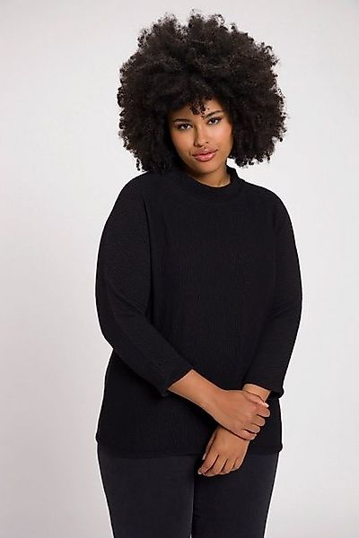 Ulla Popken Sweatshirt Sweatshirt Oversized Stehkragen 3/4-Fledermausarm günstig online kaufen
