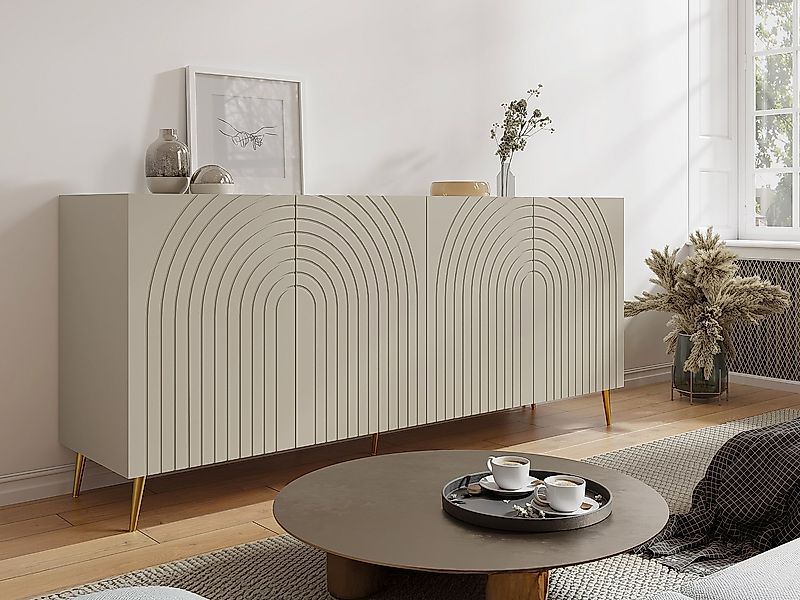 Sideboard mit 4 Türen - Beige - NORSIM von Pascal Morabito günstig online kaufen