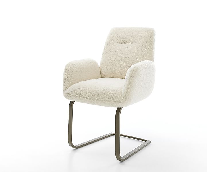 Freischwinger Zoa-Flex Teddystoff Beige Freischwinger flach Effektfinish Ti günstig online kaufen