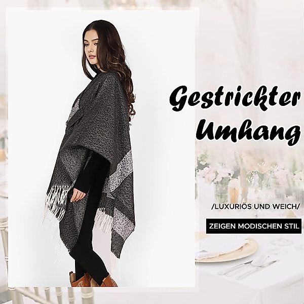 Refttenw Poncho Warm Elegant Poncho,Warmer Umhang,Mit günstig online kaufen