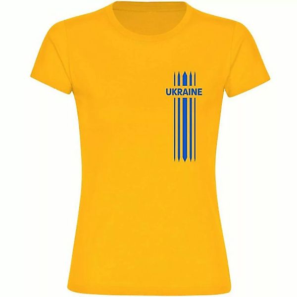 multifanshop T-Shirt Damen Ukraine - Streifen - Frauen günstig online kaufen