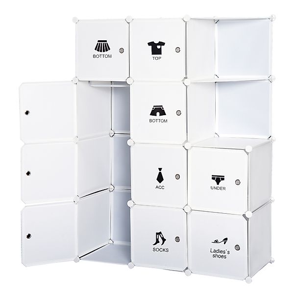 HOMCOM Modularer Kleiderschrank mit mehreren Cubes 10 Cubes + 2 Regale + De günstig online kaufen