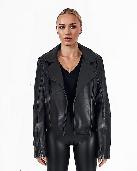 trueprodigy Lederjacke Stella asymmetrischer Reißverschluss und Reverskrage günstig online kaufen