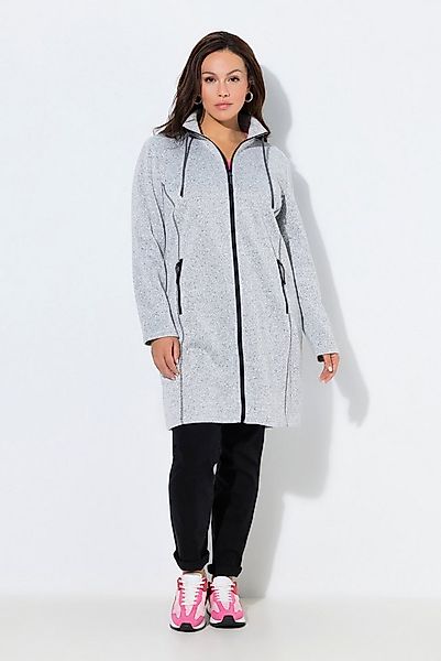 Ulla Popken Sweatjacke Strickfleecejacke Stehkragen lang Zipptaschen günstig online kaufen