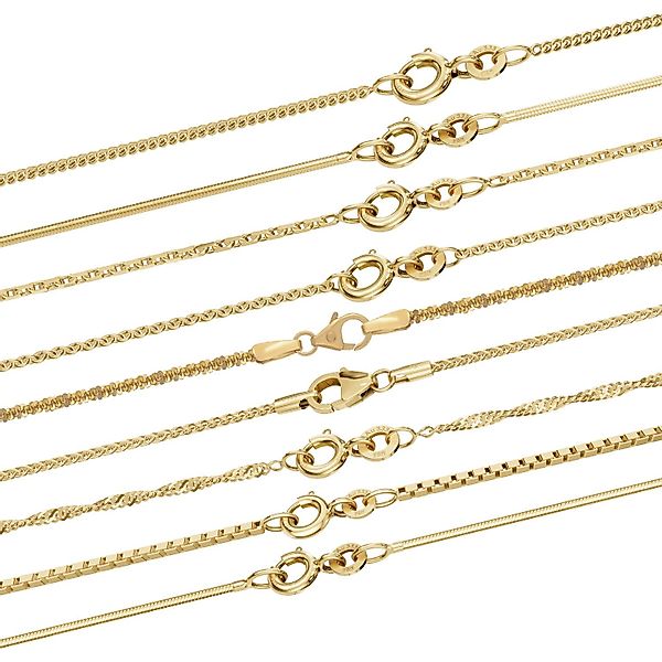 HOPLO Goldkette Goldkette Schlangenkette rund 333 - 8 Karat Gold 0,8 mm - 4 günstig online kaufen
