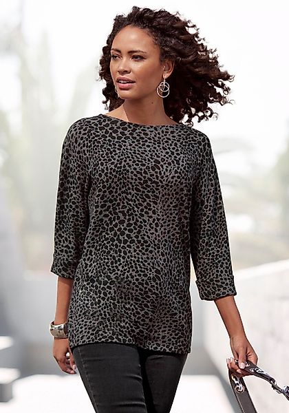 LASCANA 3/4-Arm-Shirt, (1 tlg.), mit modischem Ärmel-Aufschlag günstig online kaufen