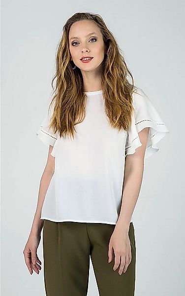 Passioni Kurzarmshirt mit Rüschenärmeln günstig online kaufen