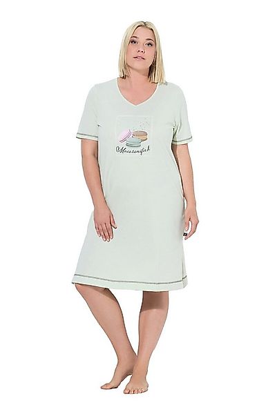 Ulla Popken Bigshirt Bigshirt platzierter Druck V-Ausschnitt Halbarm günstig online kaufen
