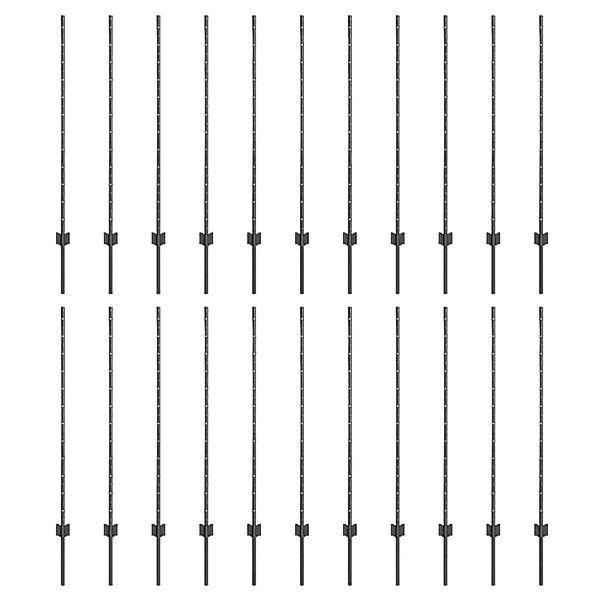 vidaXL Zaunpfosten 22 Stk Grau 160 cm Stahl 3335938 günstig online kaufen