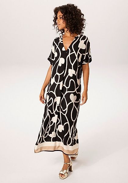 Aniston CASUAL Sommerkleid mit Herzen im grafischen Druck und Bordüre am Sa günstig online kaufen