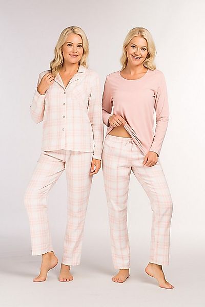 Consult-Tex Pyjama Damen Langarm Flanell Pyjama - Schlafanzug - Hausanzug 3 günstig online kaufen