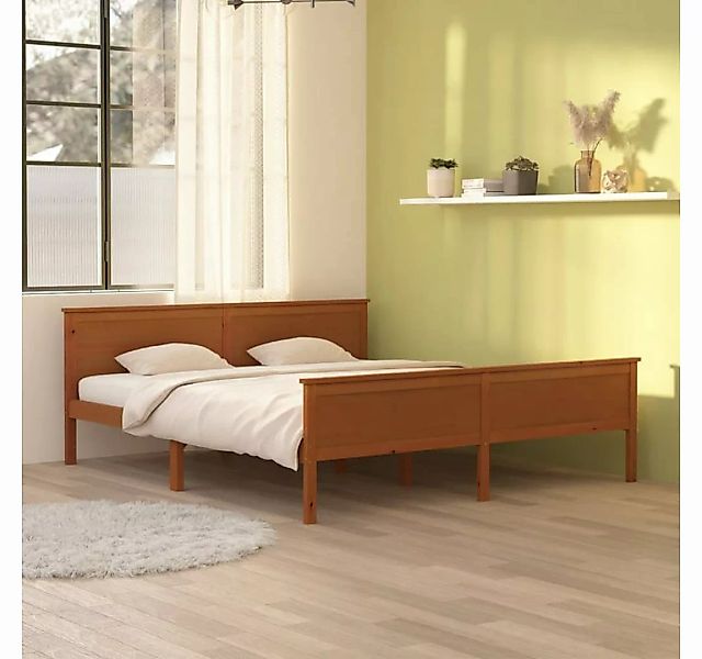 furnicato Bett Massivholzbett Honigbraun Kiefernholz 180x200 cm günstig online kaufen