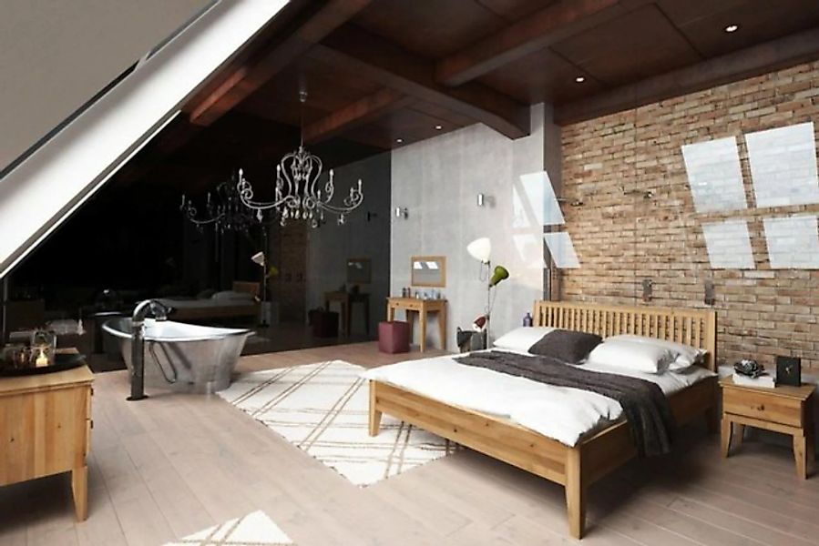Natur24 Einzelbett Bett Sydo 1 Kernbuche massiv 90x200cm mit Holzkopfteil u günstig online kaufen