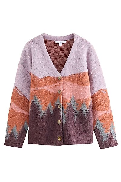 Next Strickjacke Angeraute Strickjacke mit V-Ausschnitt günstig online kaufen